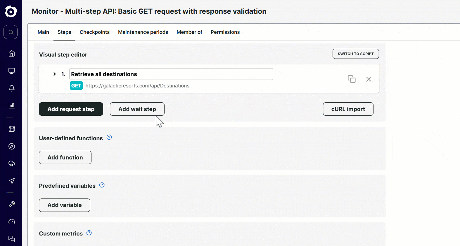 Einen Warte-Schritt hinzufügen