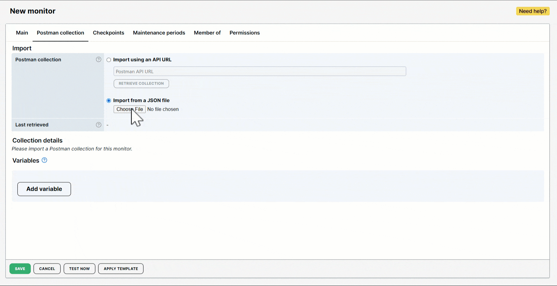 VVariablen einer Postman-Sammlung