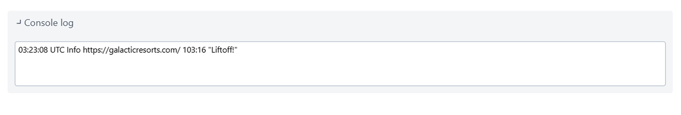 Prüfobjektergebnisse Konsolenprotokoll