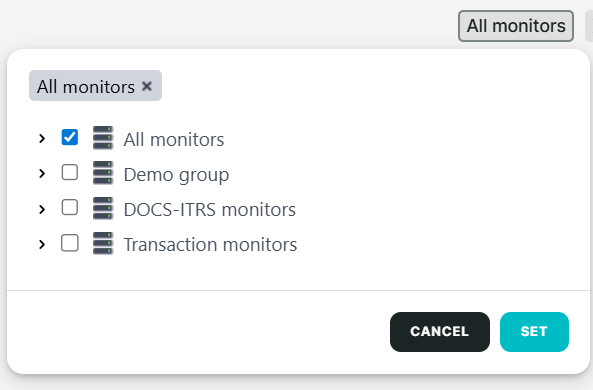 Prüfobjekt-Filter in Dashboards