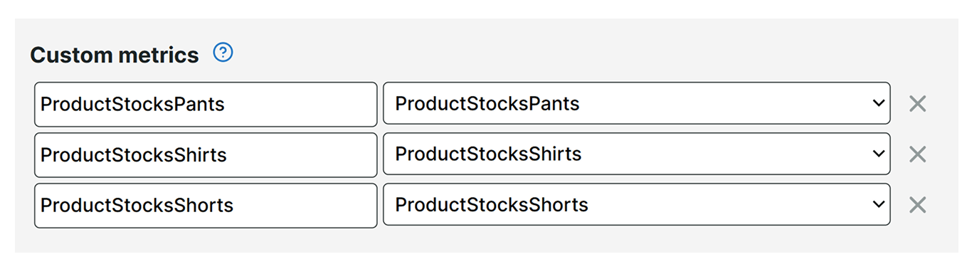 Benutzerdefinierte Metrikvariablen