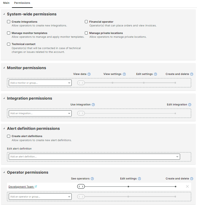 Berechtigungen Operator-Gruppen